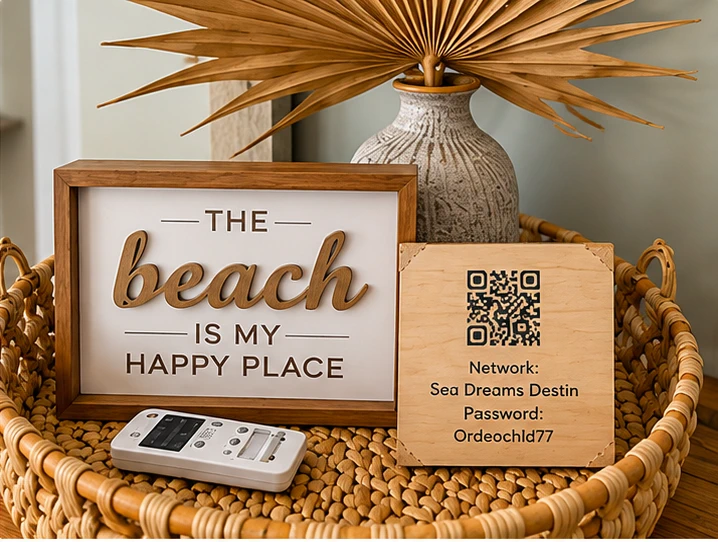 Coastal living room seating area